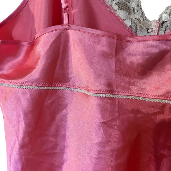 Baby Doll Cami Top Pink Satin Lace Fairy Coquette Y2K Midnight Magic SZ 1-2X - Picture 7 of 8